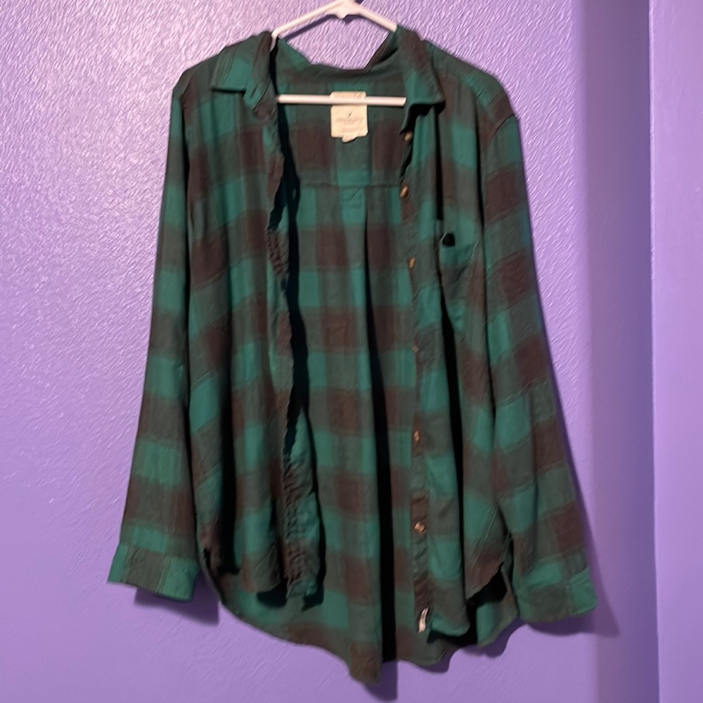 American eagle green plaid flannel